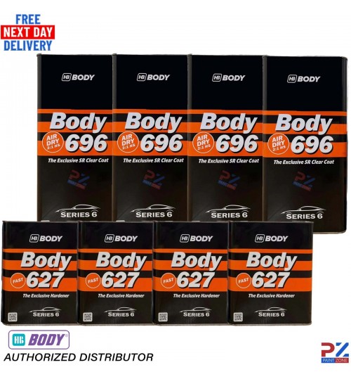 4X HB BODY 696 HS SR 2K Clear Coat Kit – 1.5L + 627 Fast Curing Hardener